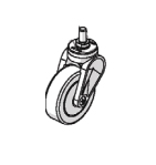 Caster  3" Swivel 3/8-16Threaded Stem